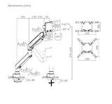 Brateck LDT92-C012UC-B FUTURE-PROOF HEAVY-DUTY GAS SPRING MONITOR ARM WITH USB PORTS (LS)