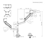 Brateck LDT92-C024P-B Future-Proof Heavy-Duty Pole-Mounted Gas Spring Dual Monitor Arm (new)