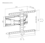 Brateck LPA79-464 ULTRA-SLIM FULL-MOTION TV WALL MOUNT For most 43"-90" TVs (Black) (LS)