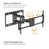 Brateck LPA80-486A HEAVY-DUTY FULL-MOTION TV WALL MOUNT WITH LATERAL SHIFT WALL PLATE For Double Stud (600mm) & Solid Wall (LS)