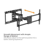 Brateck LPA80-486A HEAVY-DUTY FULL-MOTION TV WALL MOUNT WITH LATERAL SHIFT WALL PLATE For Double Stud (600mm) & Solid Wall (LS)