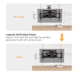 Brateck LPA80-486A HEAVY-DUTY FULL-MOTION TV WALL MOUNT WITH LATERAL SHIFT WALL PLATE For Double Stud (600mm) & Solid Wall (LS)