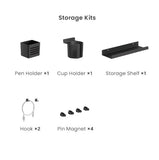 Brateck PB-007-01-B DESK PEGBOARD ORGANIZER WITH STORAGE KITS  (BLACK) (LS)