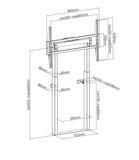 Brateck TTL14-68FR Motorized Wall Mount Stand, Designed for the Heaviest TV up to120kg - Black
