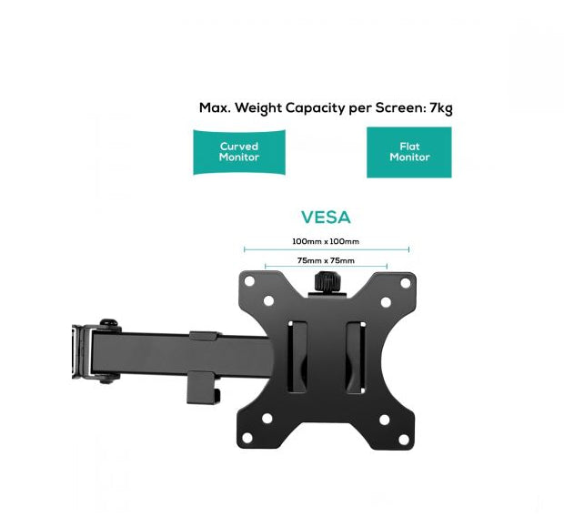 mbeat® activiva Triple-Screen Articulating Monitor Arm Ideal for a seamless triple monitor setup (13”-27”), it offers flexible positioning