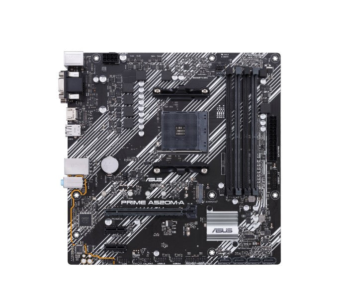 ASUS AMD A520M PRIME A520M-E (Ryzen AM4) Micro ATX Motherboard with M.2 support, 1 Gb Ethernet, HDMI/DVI/D-Sub, SATA 6 Gbps, USB 3.2 Gen 2 Type-A