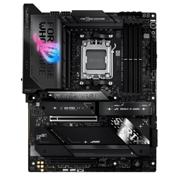 ASUS AMD ROG STRIX X870E-E GAMING WIFI (AM5) ATX Motherboard 4x DDR5 198GB, 1x PCIe 5.0 x16 slot, 5x M.2 slots, 4x SATA, Wi-Fi 7, Realtek 5Gb Ethernet