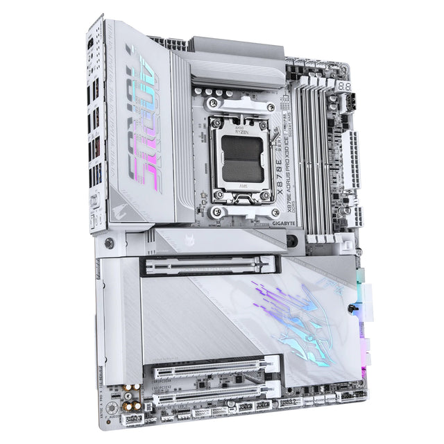 Gigabyte X870E A PRO X ICE: AM5, DDR5 256GB, ALC1220, 5GbE LAN, Q-Flash, Smart Backup, GCC, ATX, Win11, Ryzen 7000–9000