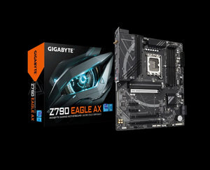 Gigabyte Z790 EAGLE AX Intel LGA 1700 ATX Motherboard, 4x DDR5 ~192GB, 3x PCI-E x16, 3x M.2, 4x SATA,  5x USB 3.2, 1x USB-C, 2x USB 2.0