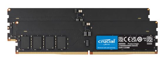 Micron (Crucial) Crucial 64GB (2x32GB) DDR5 CUDIMM 6400MHZ CL52 Desktop PC Memory for Intel Core Ultra Processors AI PC