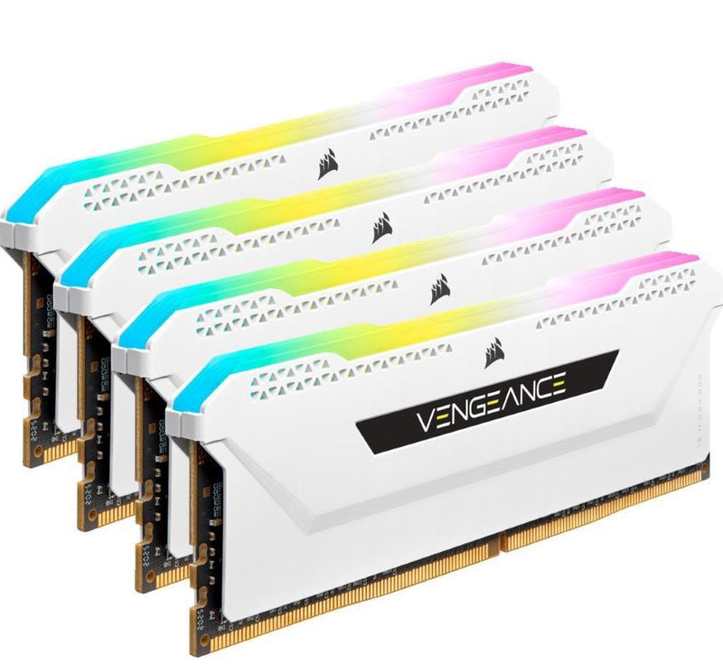 (LS) Corsair Vengeance RGB PRO SL 32GB (4x8GB) DDR4 3200Mhz C16 White Heatspreader Desktop Gaming Memory