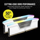 Corsair Vengeance RGB 32GB (2x16GB) DDR5 UDIMM 6400MHz C36 1.35V Desktop Gaming Memory White