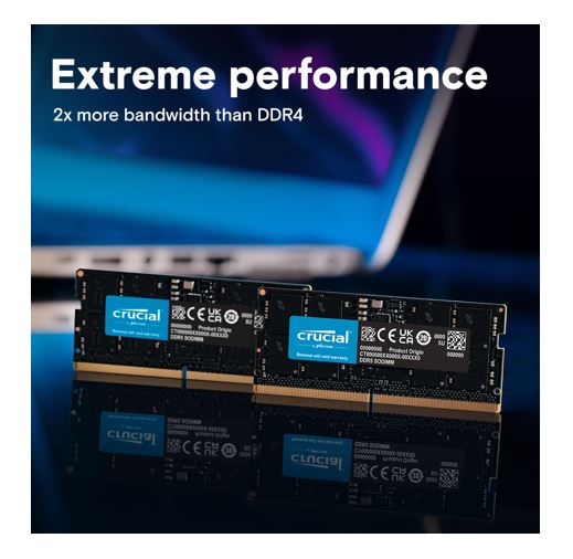 Micron (Crucial) Crucial 128GB (2x64GB) DDR5 SODIMM 5600MHz CL46 Desktop PC Memory
