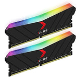 PNY XLR8 16GB (2x8GB) DDR4 UDIMM 3200Mhz RGB CL16 1.35V Black Heat Spreader Gaming Desktop PC Memory