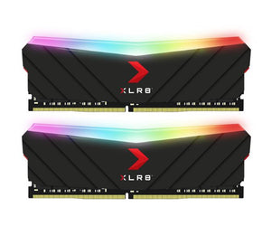 PNY XLR8 16GB (2x8GB) DDR4 UDIMM 3200Mhz RGB CL16 1.35V Black Heat Spreader Gaming Desktop PC Memory