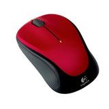 Logitech M235 Wireless Mouse Red Contoured design Glossy Comfort Grip Advanced Optical Tracking 1-year battery life