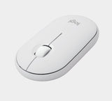 Logitech Pebble M350S Wireless Optical Mouse White  Graphite 1000 dpi  Bluetooth Low Energy