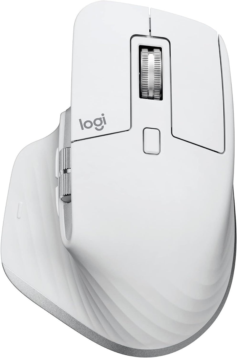 Logitech MX MASTER 3S FOR MAC Wireless Ergonomic Mouse 8000DPI 70Days Battery, Logi Bolt 2.4Ghz Receiver, USB-C Charging WHITE