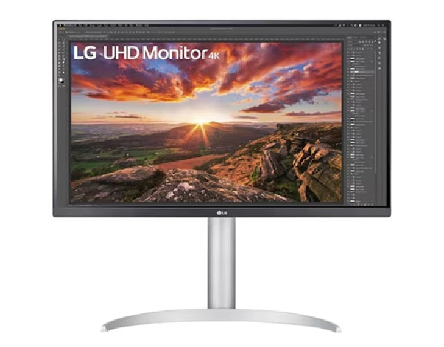 LG 27" IPS 5ms 4K UHD HDR400 FreeSync, Borderless Monitor w/ArcLine HAS - HDMI,DP, USB Type-C, Speaker, VESA 100, Height Adjust, Business Monitor