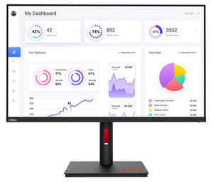 LENOVO ThinkVision T32p-30 31.5"/32" UHD Monitor IPS 4K 3840x2160 16:9 Anti-Glare Height Adjustable Tilt Swivel Pivot DP HDMI USB-C Audio 4xUSB3.1 Hub