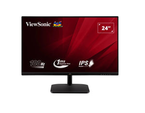 ViewSonic 24” SuperClear IPS, 1ms 100hz, FHD 1920x1080, HDMI, VGA, 3.5 Audio, Multi-View, Eye Care. VESA 75m, Office Ultra Thin Bezel Monitor - Retail