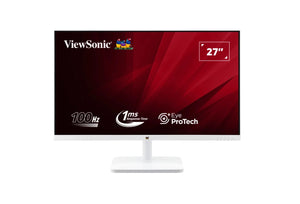 ViewSonic 27” White, Super Clear IPS, 4ms 100hz, Ultra Slim Bezel, FHD, HDMI, VGA,  Adaptive Sync. VESA 100. 3Yrs AR. Office Business Monitor