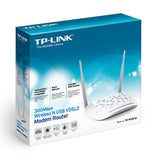 TP-Link TD-W9970 N300 Wireless VDSL ADSL Modem Router 300Mpbs @ 2.4GHz 4x100Mbps LAN 1xRJ11 2xAntenna