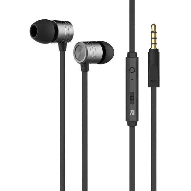 Verbatim In-Ear Earphones with Mic & Volume Control - Space Grey 3.5mm Audio