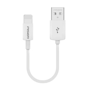 Pisen Lightning to USB-A Cable (20cm) White - Support Both Fast Charging and Data Cable, Stretch-Resistant, Lightweight, Apple iPhone/iPad/MacBook