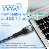 USP Braided 2-in-1 USB-C to Lighting (27W) + USB-C (100W) Super Fast Charging Cable (1.2M) Black - High Speed Charging