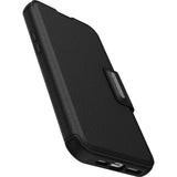 OtterBox Strada MagSafe Apple iPhone 15 Plus (6.7") Case Shadow (Black) - (77-93564), DROP+ 3X Military Standard,Leather Folio Cover,,7 Years Warranty