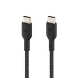 Belkin Boostcharge USB-C to USB-C Braided Cable 0.15M - White (CAB004bt0MWH), 60W, 30K+ bend, Certified by USB-IF to meet all electrical, 2YR