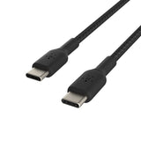 Belkin Boostcharge USB-C to USB-C Braided Cable 0.15M - White (CAB004bt0MWH), 60W, 30K+ bend, Certified by USB-IF to meet all electrical, 2YR