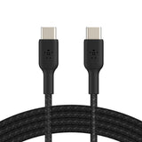 Belkin Boostcharge USB-C to USB-C Braided Cable 0.15M - White (CAB004bt0MWH), 60W, 30K+ bend, Certified by USB-IF to meet all electrical, 2YR