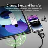 Belkin BoostCharge Pro 2-in-1 Cable With USB-C and Lightning Connector - Black (CAC003fq1.5MBK), 480Mbps, Lightning Connector Adaptor,2 Years Warranty