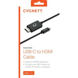 Cygnett Unite USB-C to HDMI Cable (1.8M) - Black,Support 4K/60hz,Extend from Laptop/Tablet/Phone to HDMI TV/Monitor/Projector, 2 Years Warranty