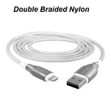 Cygnett Armoured Lightning to USB-A (2.0) Cable (3M) - White (CY4663PCCAL), 2.4A/12W,Braided,480Mbps Transfer,Turbo Charge iPhone/iPad,MFi, 5 Yrs