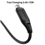 Cygnett Essentials Micro-USB to USB-A (2.0) Cable (1M) - Black (CY4664PCCAM), 2.4A/12W, 480Mbps Transfer, Fast Charge, Durable, 2 Yrs