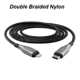 Cygnett Armoured Lightning to USB-C (2.0) Cable (3M) - Black (CY4671PCCCL), 30W, Braided, 480Mbps Transfer, Fast Charge iPhone/iPad, MFi, 5 Yrs