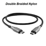 Cygnett Armoured USB-C to USB-C (2.0) Cable (1M) - Black (CY4674PCTYC), 5A/100W, Braided, 480Mbps Transfer, Fast Charge, Best for Laptop, 5 Yrs