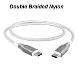 Cygnett Armoured USB-C to USB-C (2.0) Cable (1M) - White (CY4675PCTYC), 5A/100W, Braided, 480Mbps Transfer, Fast Charge, Best for Laptop, 5 Yrs