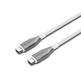 Cygnett Armoured USB-C to USB-C (2.0) Cable (1M) - White (CY4675PCTYC), 5A/100W, Braided, 480Mbps Transfer, Fast Charge, Best for Laptop, 5 Yrs