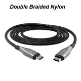 Cygnett Armoured USB-C to USB-C (2.0) Cable (3M) - Black (CY4678PCTYC), 5A/100W, Braided, 480Mbps Transfer, Fast Charge, Best for Laptop, 5 Yrs