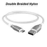 Cygnett Armoured USB-C to USB-A (2.0) Cable (1M) - White (CY4682PCUSA), 3A/60W, Braided, 480Mbps Transfer, Fast Charge,Best for Laptop,5 Yrs