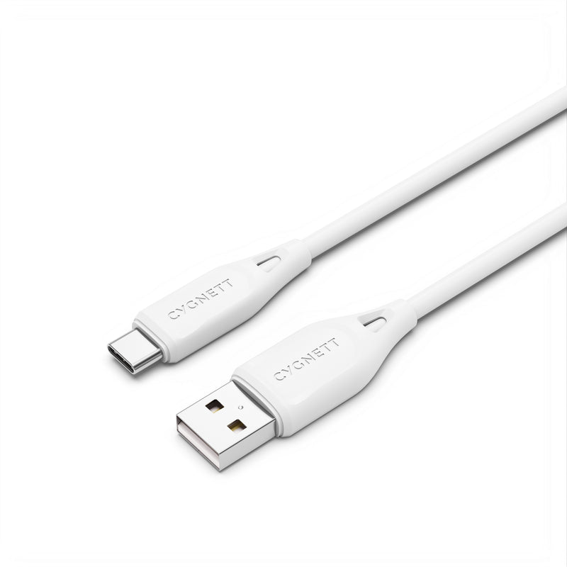 Cygnett Essentials USB-C to USB-A (2.0) Cable (2M) - White (CY4690PCUSA), 3A/60W, 480Mbps Transfer, Fast Charge, Best for Laptop, Durable, 2 Yrs