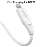 Cygnett Essentials Lightning to USB-C (2.0) Cable (1M) - White (CY4696PCCCL), 2.4A/12W, 480Mbps Transfer,Fast Charge iPhone/iPad,MFi, Durable, 2 Yrs