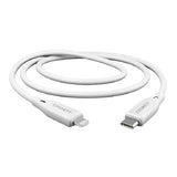 Cygnett Essentials Lightning to USB-C (2.0) Cable (2M) - White (CY4698PCCCL), 2.4A/12W, 480Mbps Transfer,Fast Charge iPhone/iPad,MFi, Durable, 2 Yrs