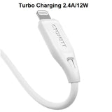 Cygnett Essentials Lightning to USB-A (2.0) Cable (1M) - White (CY4700PCCAL), 2.4A/12W, 480Mbps Transfer, Fast Charge iPhone/iPad, MFi, 2 Yrs