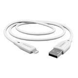 Cygnett Essentials Lightning to USB-A (2.0) Cable (2M) - White (CY4702PCCAL), 2.4A/12W, 480Mbps Transfer, Fast Charge iPhone/iPad, MFi, 2 Yrs