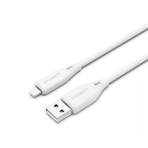 Cygnett Essentials Lightning to USB-A (2.0) Cable (2M) - White (CY4702PCCAL), 2.4A/12W, 480Mbps Transfer, Fast Charge iPhone/iPad, MFi, 2 Yrs